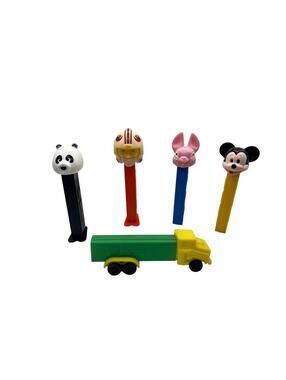 Vintage PEZ Dispenser Lot Mickey Mouse Panda Rabbit Truck Star Wars